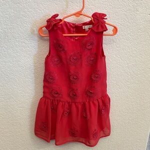 Rocha Little Rocha girls dark pink Floral Bow Dress size 2-3 years